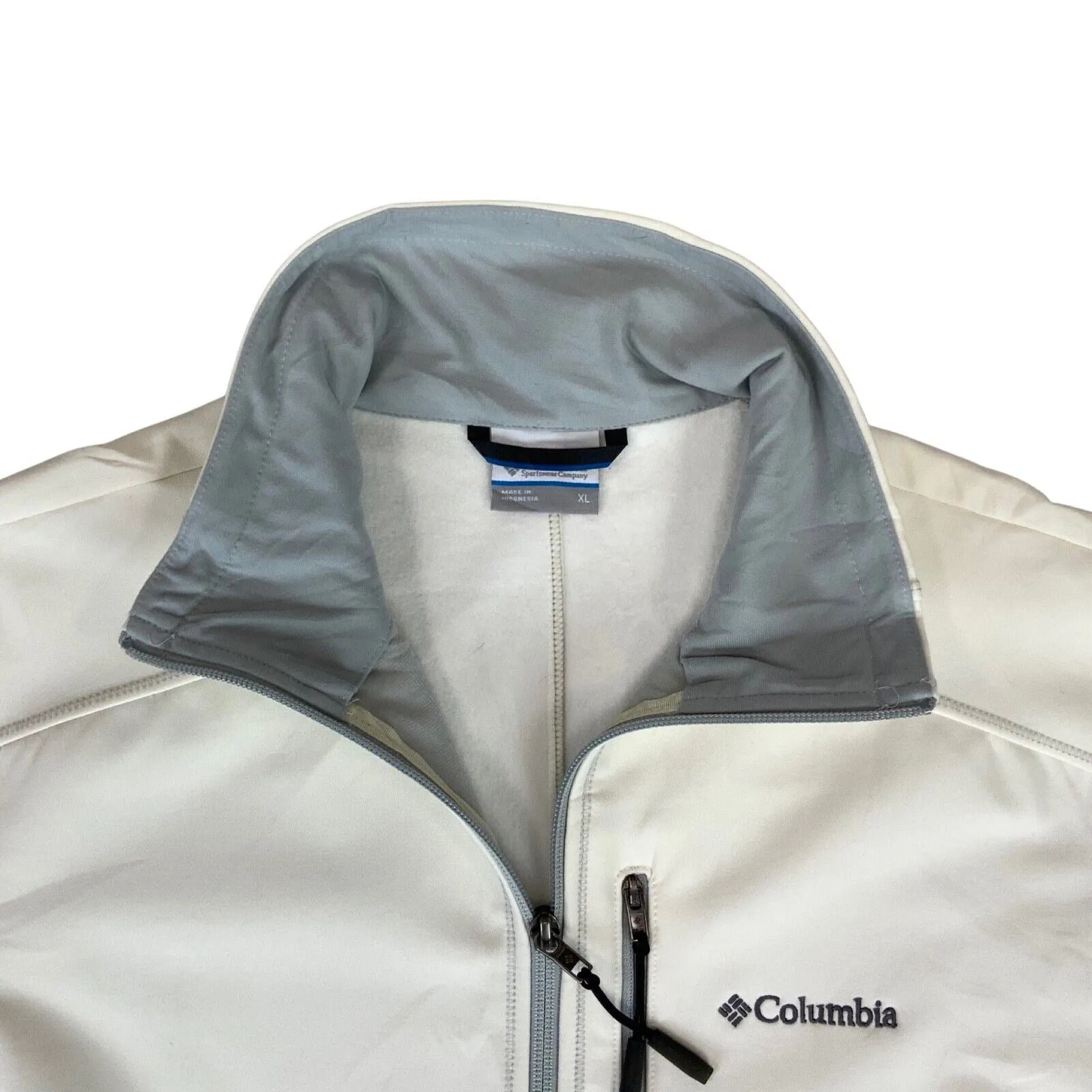 00s White Grey Columbia Zip-Up Walking Sports Jacket L