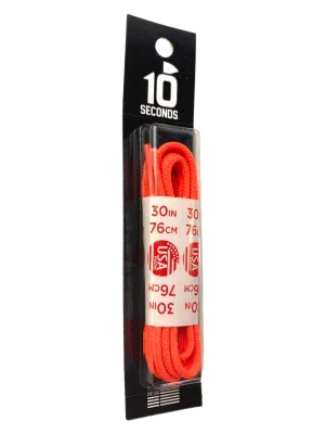 10 Seconds ® Round Dress Laces | Waxed Neon Orange