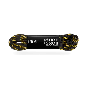 150cm Round Boot Laces - Black/Yellow