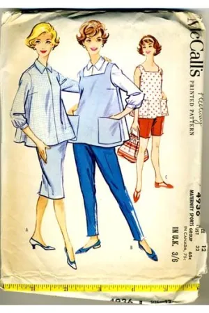 1950s Vintage Maternity Smock McCalls 4936 Dressmaking Pattern