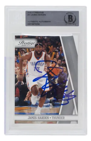 2010-11 James Harden Signed Oklahoma City Thunder  Prestige Rookie Card #81 BAS