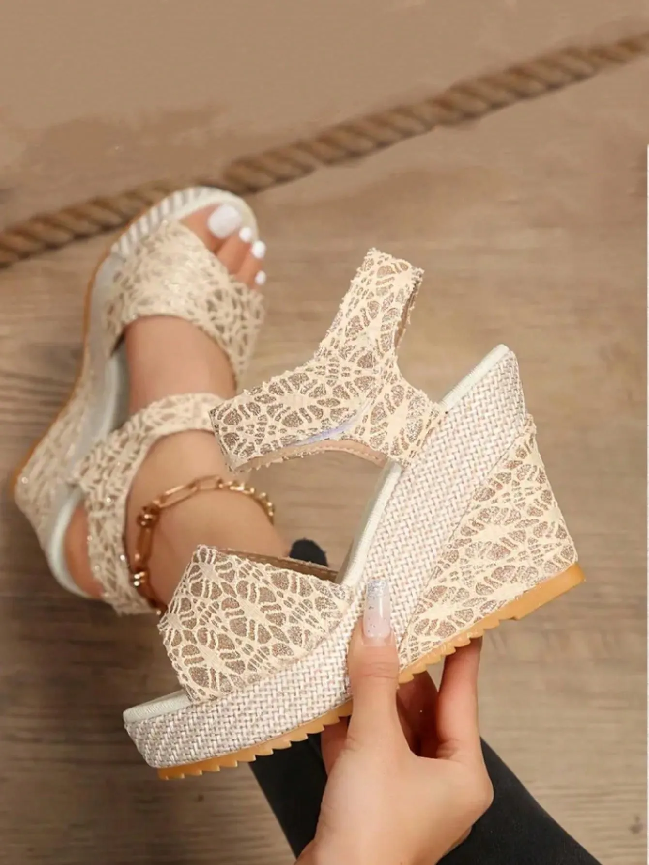 2024 Summer Collection: Euromerican Style High Heel Wedge Slippers for Women