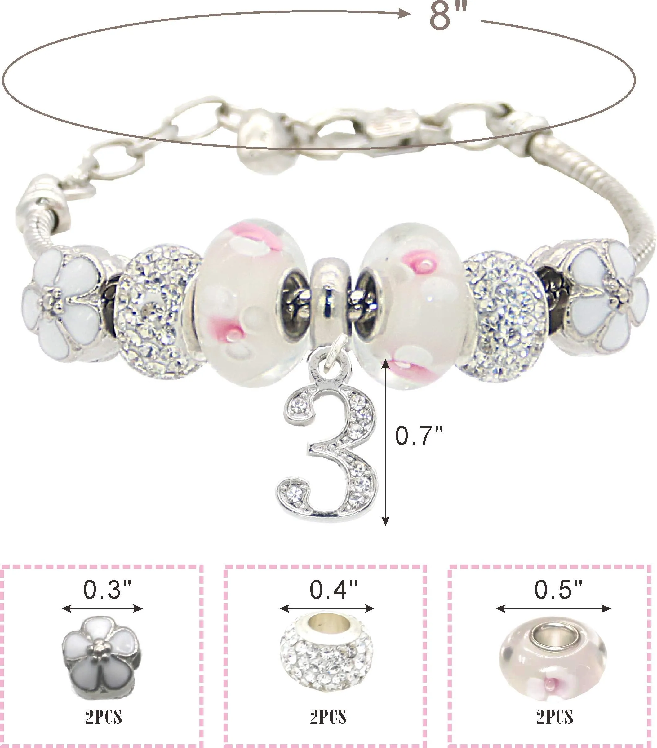 3rd Birthday Gifts for Girl, 3rd Birthday, 3 Year Old Birthday, 3rd Birthday Bracelet, 3rd