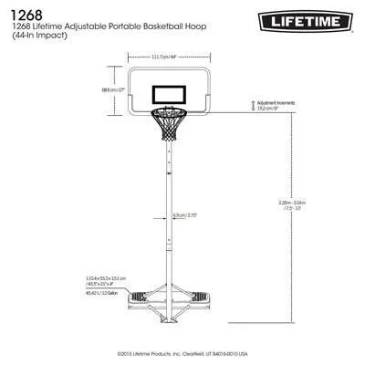 85507      ~ LIFETIME BASKETBALL SYSTEM 44" STREAMLINE