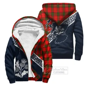 Adair Tartan Sherpa Hoodie Featuring Thistle and Scotland Map