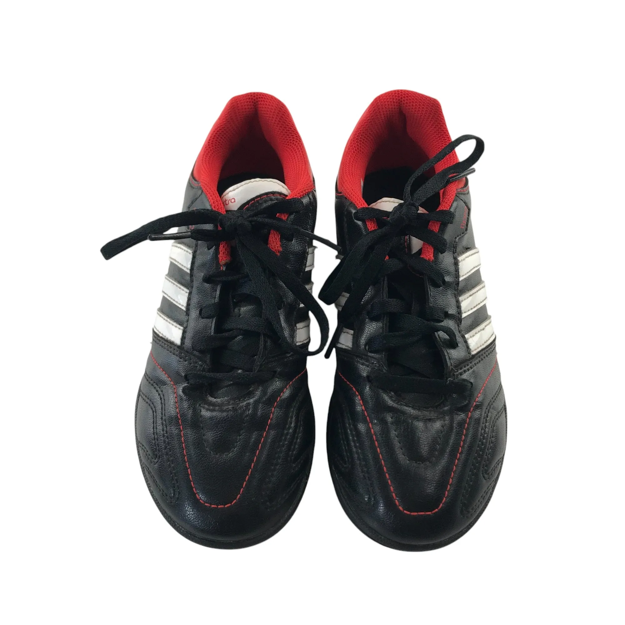 Adidas 11 Questra football boots shoe size 2 black and red astro turf