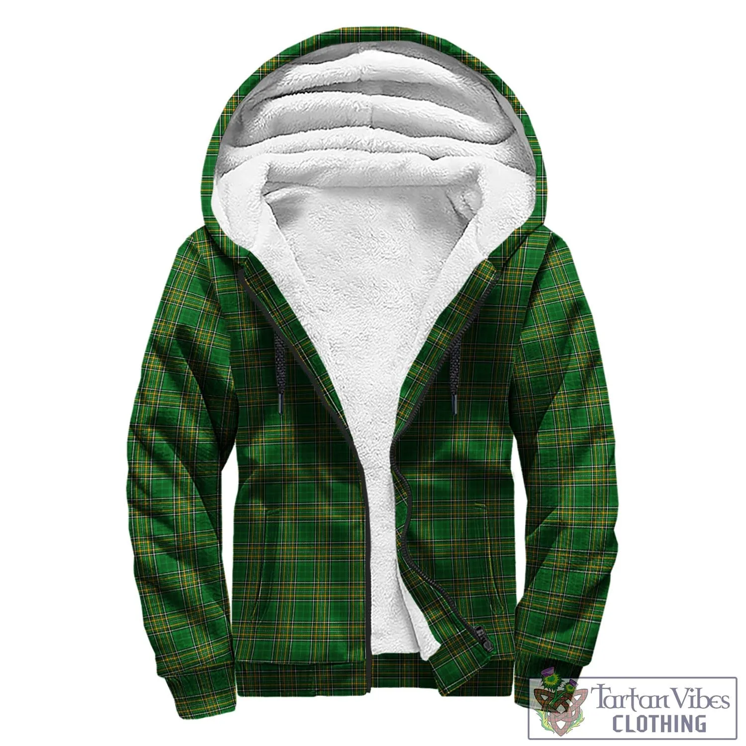 Aherne Irish Clan Tartan Sherpa Hoodie with Coat of Arms