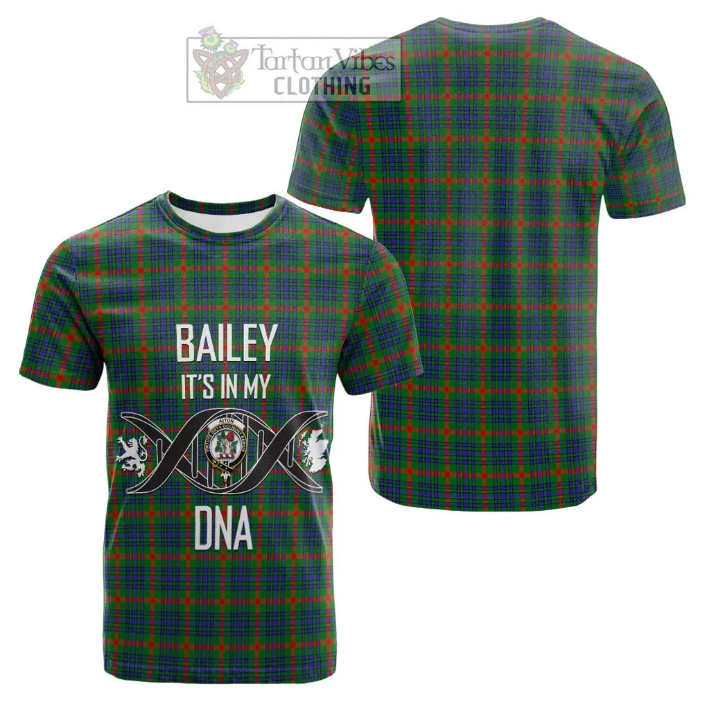 Aiton Tartan Cotton T-shirt with Family Crest DNA In Me Style