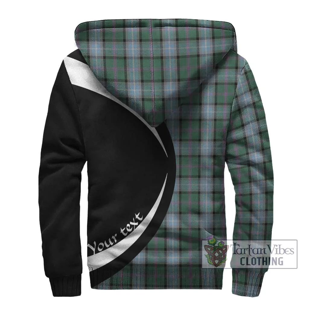 Alexander of Menstry Hunting Tartan Sherpa Hoodie with Family Crest Circle Style