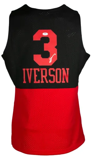 Allen Iverson Signed 76ers 2003-04 Black/Red Mitchell & Ness Jersey PSA ITP