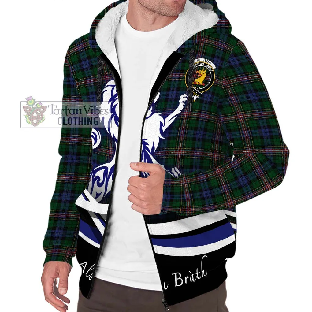 Allison Tartan Sherpa Hoodie with Alba Gu Brath Regal Lion Emblem