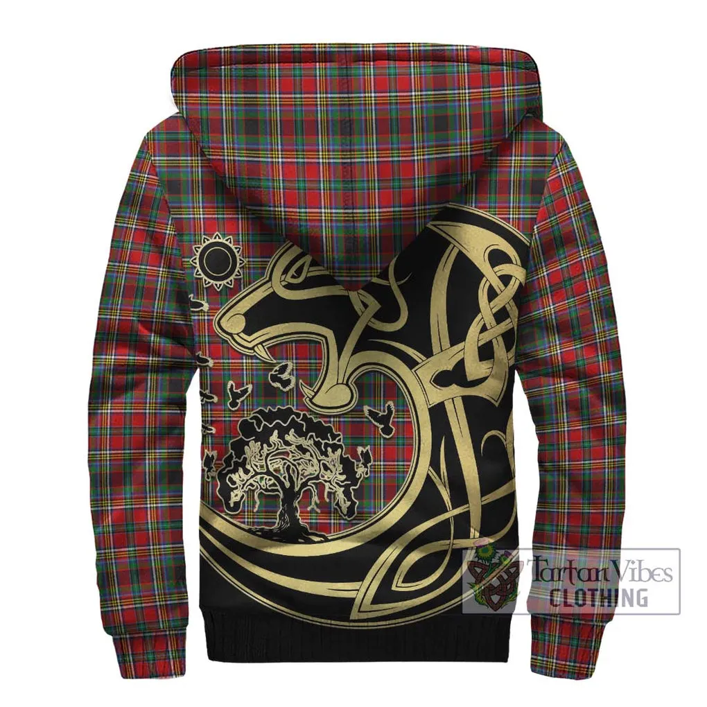 Anderson of Arbrake Tartan Sherpa Hoodie with Family Crest Celtic Wolf Style