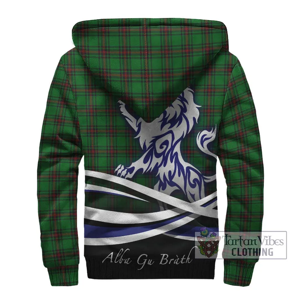 Anstruther Tartan Sherpa Hoodie with Alba Gu Brath Regal Lion Emblem