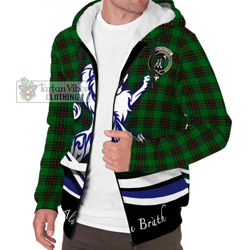 Anstruther Tartan Sherpa Hoodie with Alba Gu Brath Regal Lion Emblem