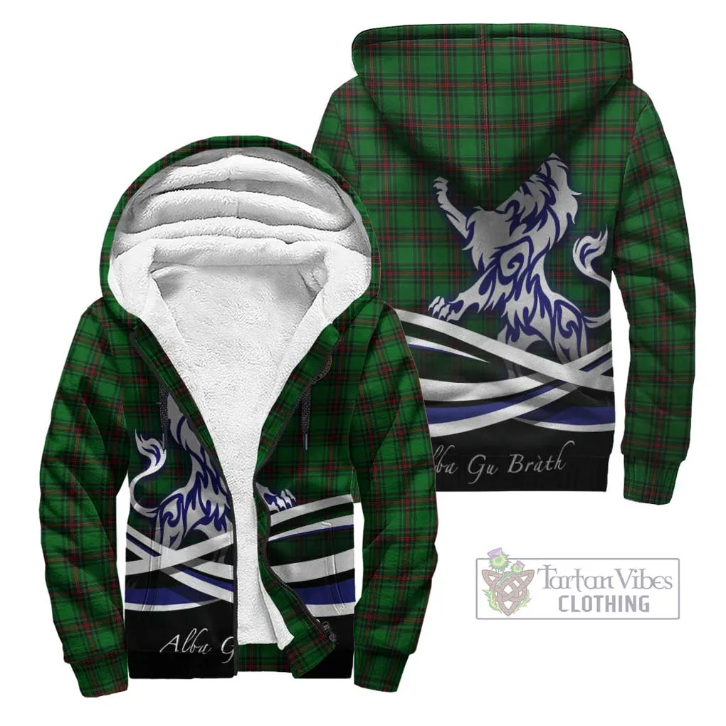 Anstruther Tartan Sherpa Hoodie with Alba Gu Brath Regal Lion Emblem