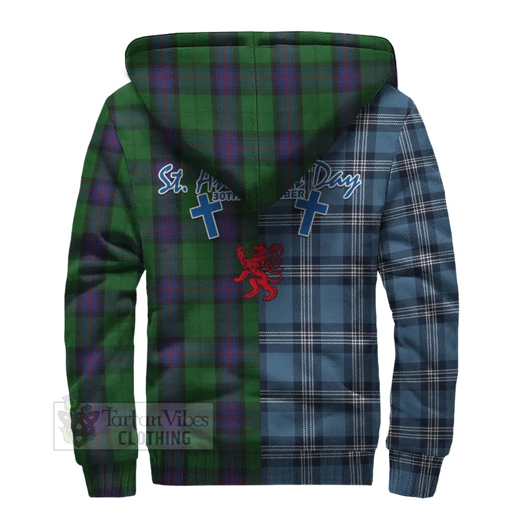 Armstrong Tartan Sherpa Hoodie Happy St. Andrew's Day Half Tartan Style