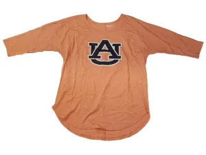 Auburn Tigers GFS WOMENS Coral Orange Loose Fit 3/4 Sleeve T-Shirt (M)