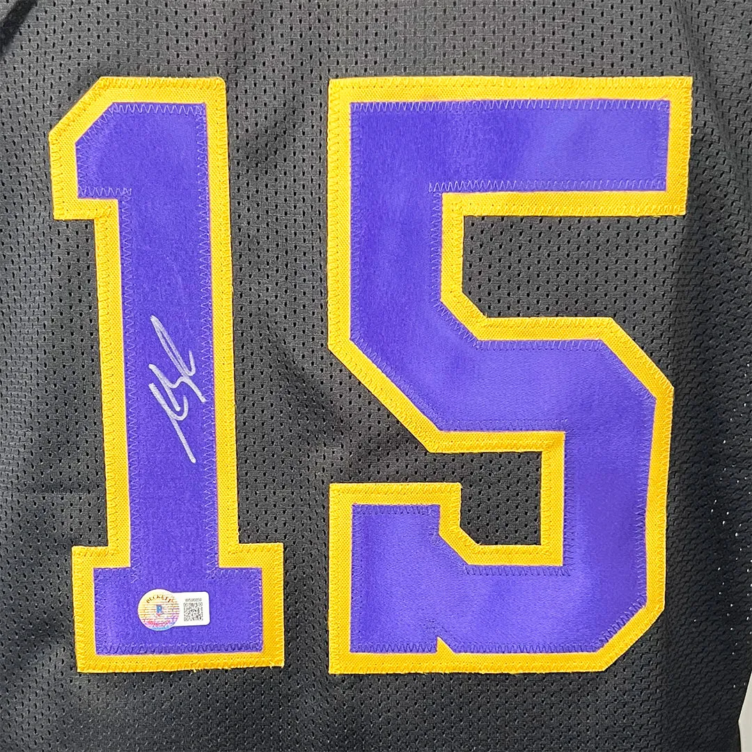 Austin Reaves Signed Los Angeles Black Basketball Jersey (Beckett)