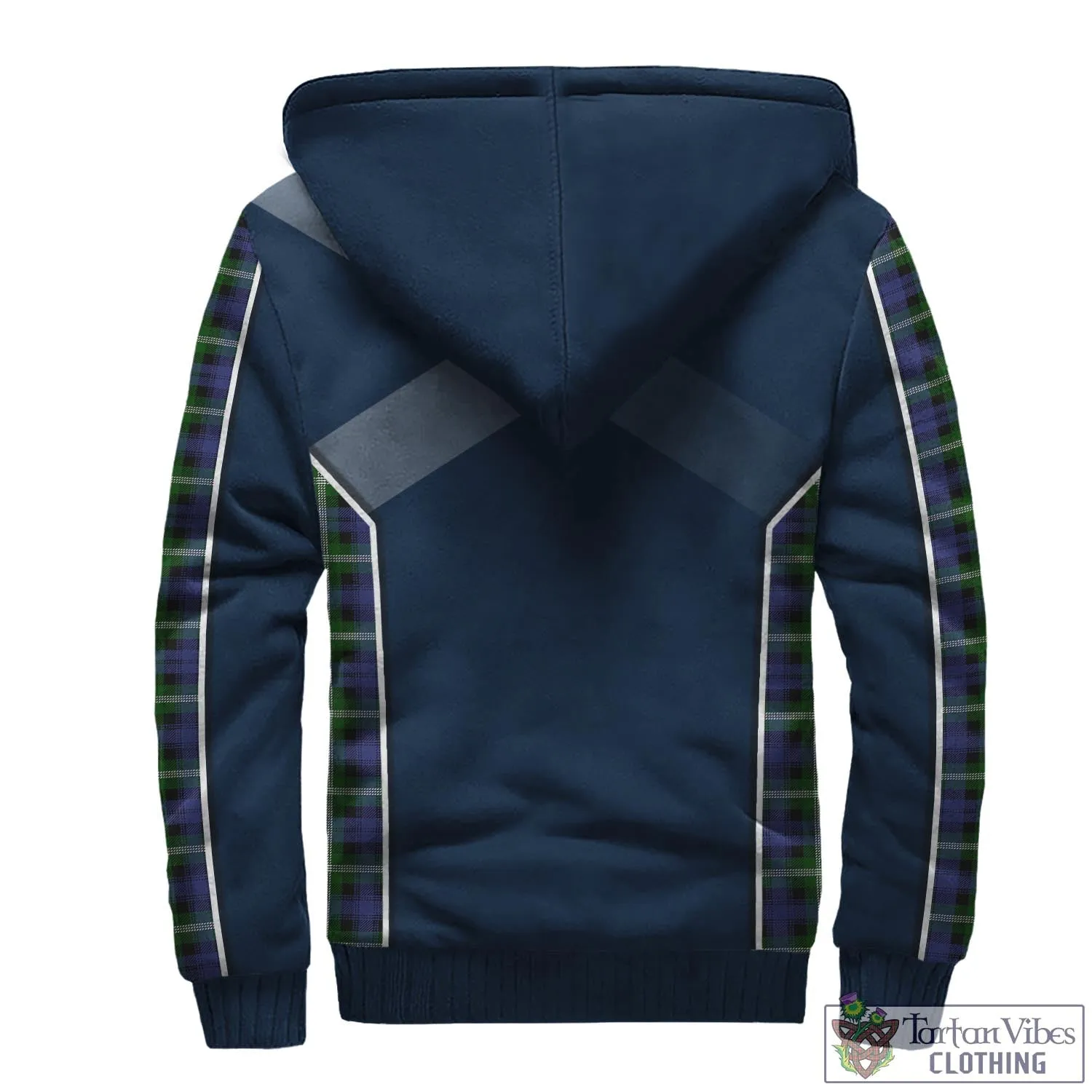 Baillie (Bailey) Tartan Sherpa Hoodie with Family Crest and Scottish Thistle Vibes Sport Style