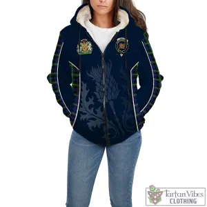 Baillie (Bailey) Tartan Sherpa Hoodie with Family Crest and Scottish Thistle Vibes Sport Style