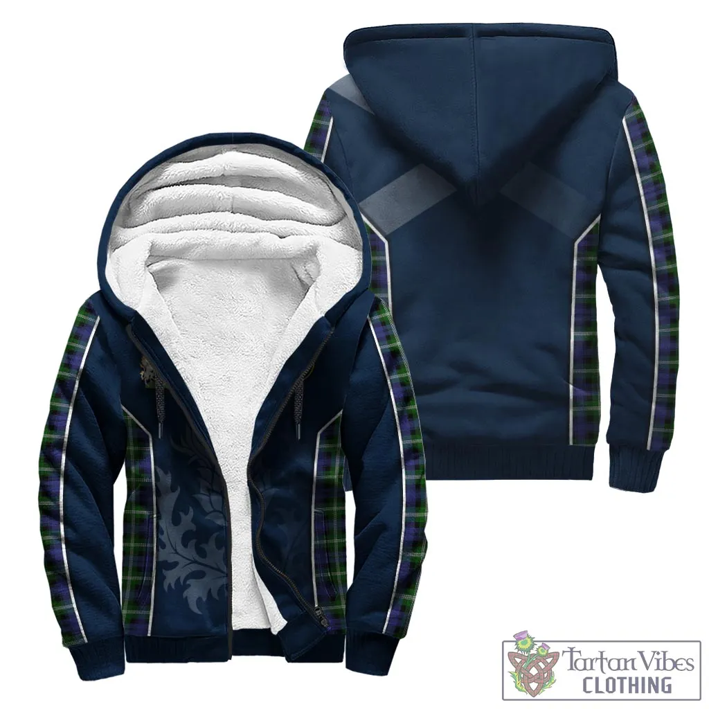 Baillie (Bailey) Tartan Sherpa Hoodie with Family Crest and Scottish Thistle Vibes Sport Style