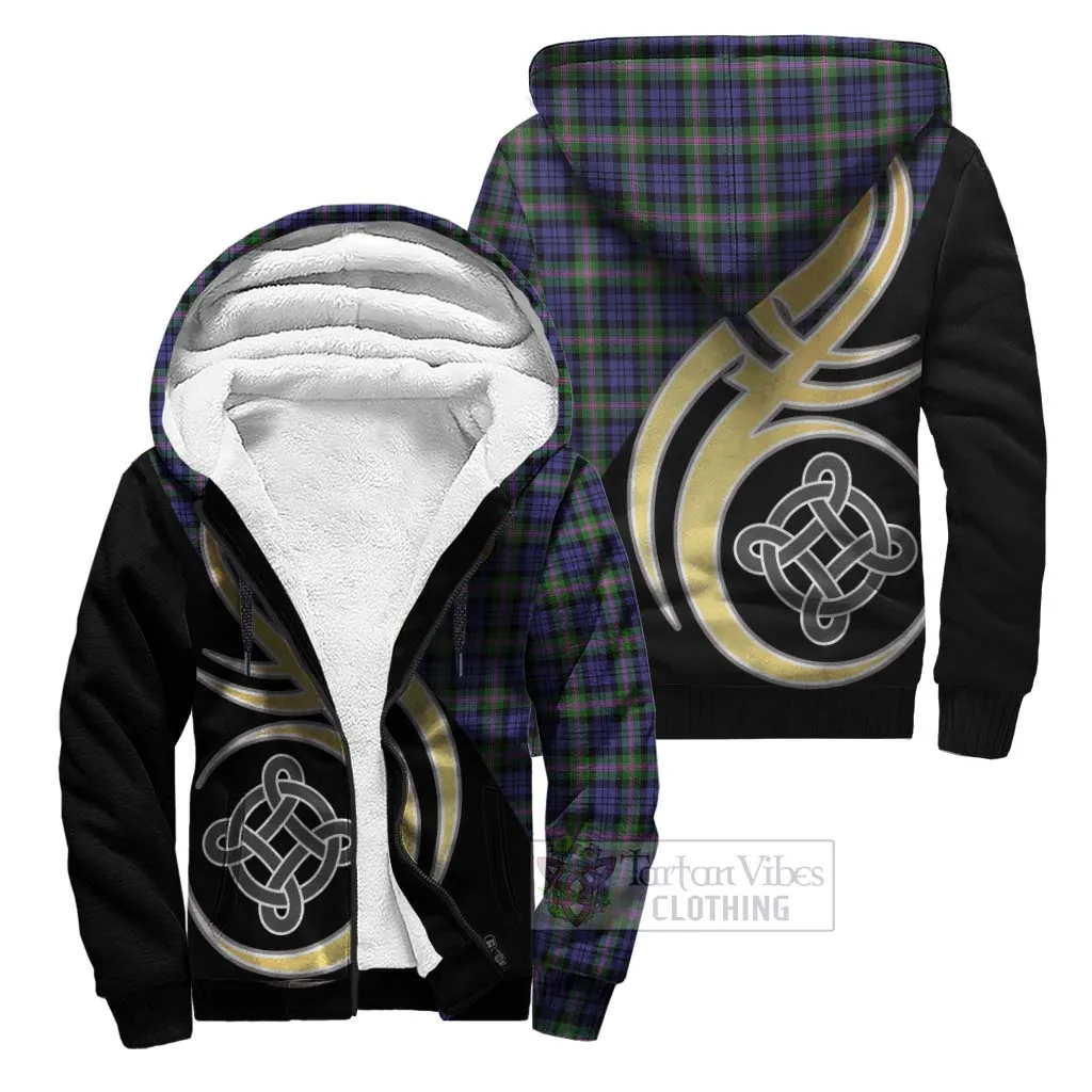 Baird Modern Tartan Sherpa Hoodie with Family Crest and Celtic Symbol Style