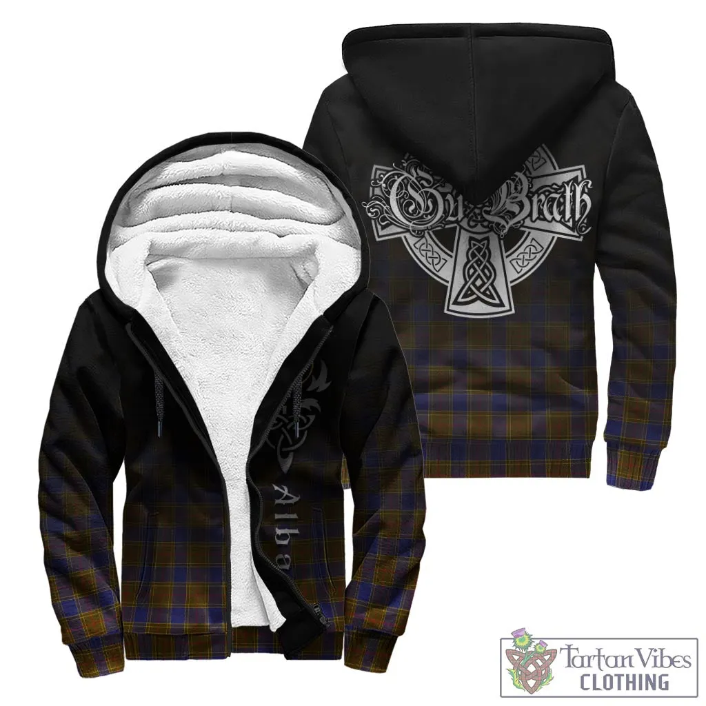 Balfour Tartan Sherpa Hoodie Featuring Alba Gu Brath Family Crest Celtic Inspired