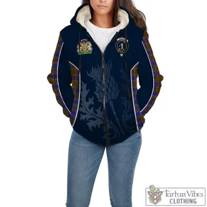 Balfour Tartan Sherpa Hoodie with Family Crest and Scottish Thistle Vibes Sport Style