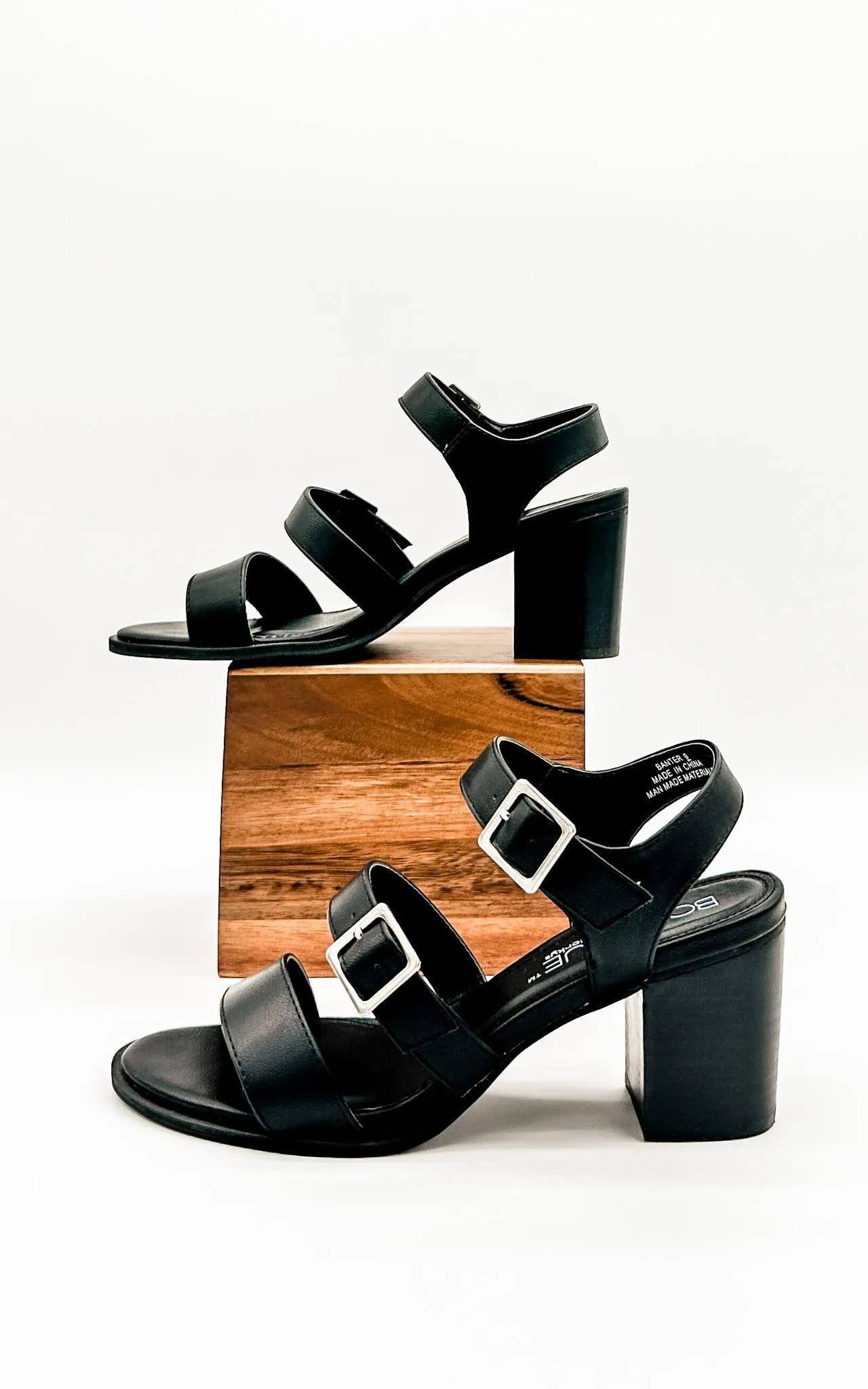 Banter Heeled Sandal in Black