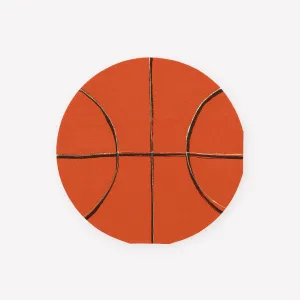 Basketball Napkins, Set of 16 Basketball Napkins by Meri Meri, 6.5" Diameter