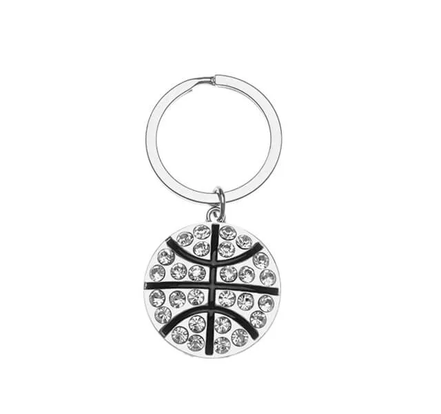 Basketball Rhinestone Keychain