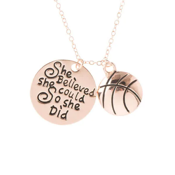 Basketball She Believed She Could So She Did Necklace