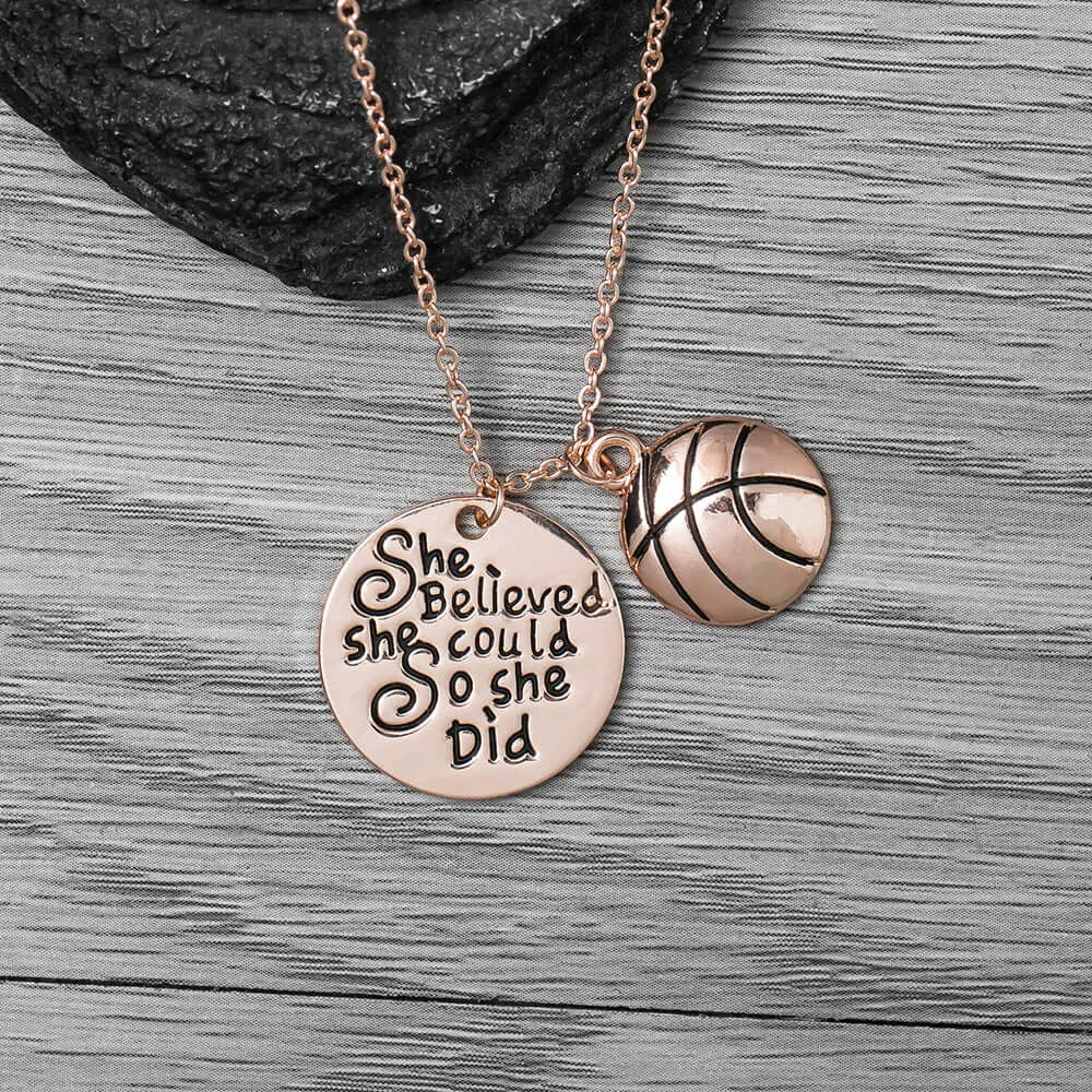 Basketball She Believed She Could So She Did Necklace