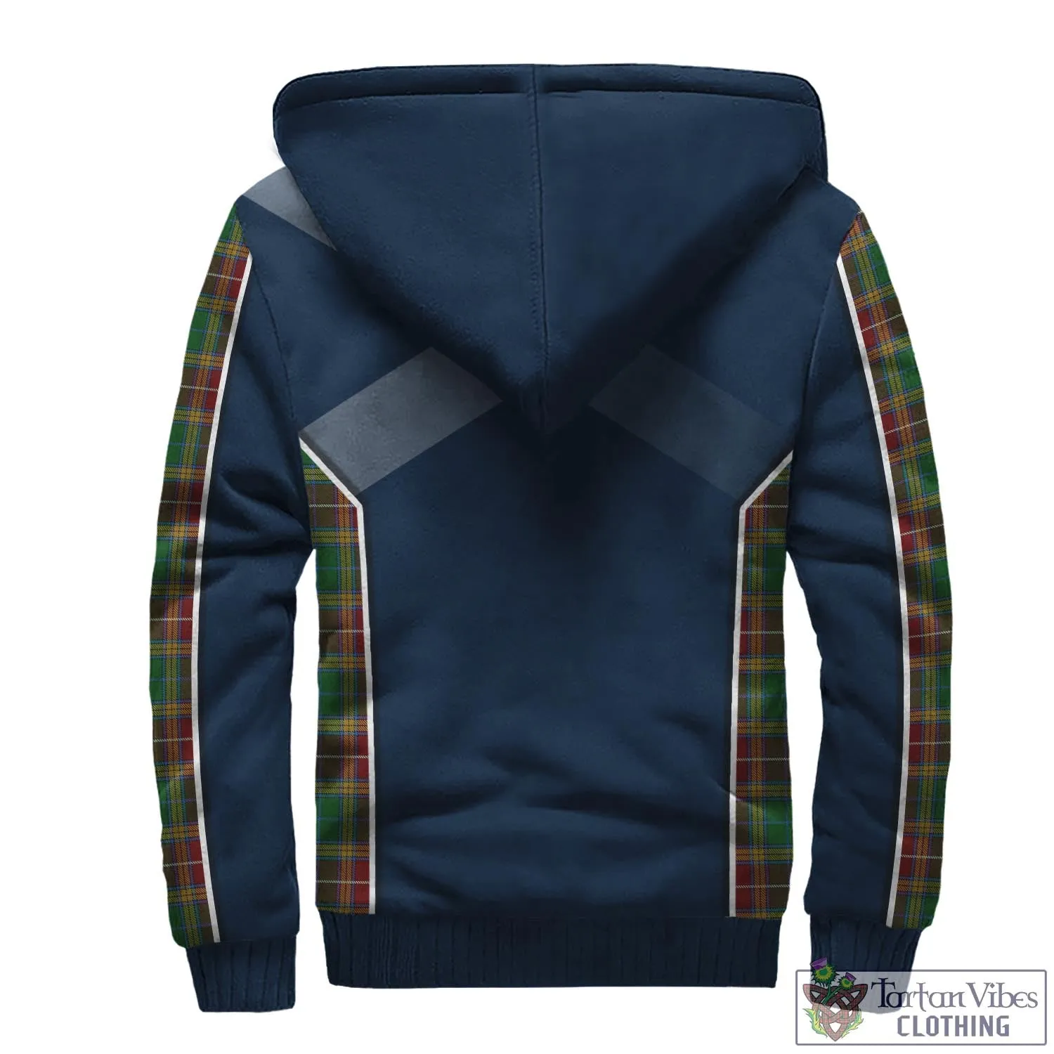 Baxter Tartan Sherpa Hoodie with Family Crest and Scottish Thistle Vibes Sport Style