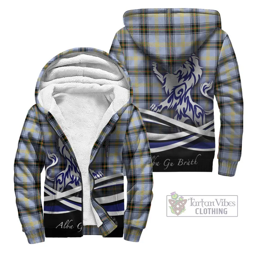 Bell of the Borders Tartan Sherpa Hoodie with Alba Gu Brath Regal Lion Emblem