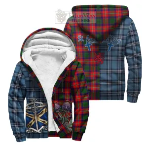 Belshes (Belsches) Tartan Sherpa Hoodie Happy St. Andrew's Day Half Tartan Style