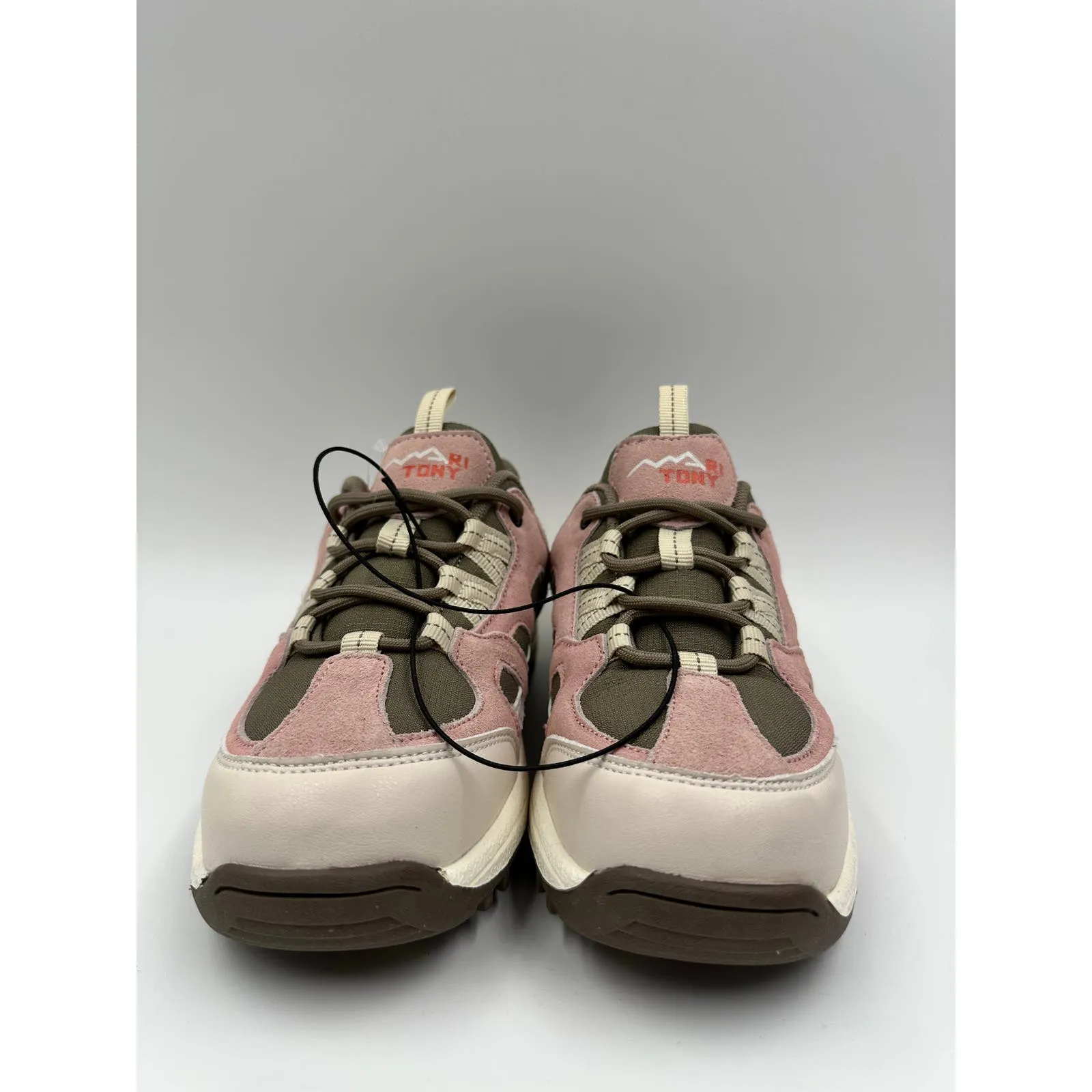 Big Kid Size 4, Low Top Pink & Brown Hikers w/ White Accents, Thick Rugged Tread