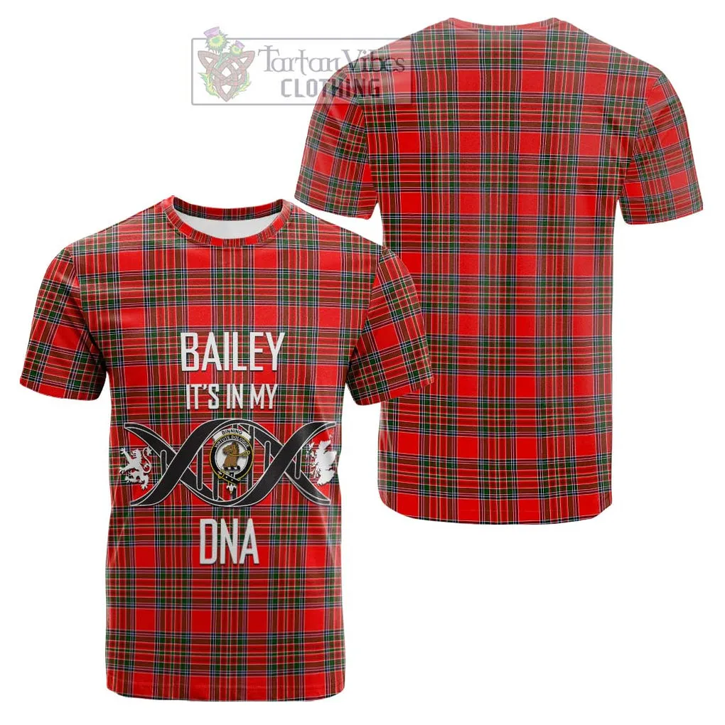 Binning Tartan Cotton T-shirt with Family Crest DNA In Me Style