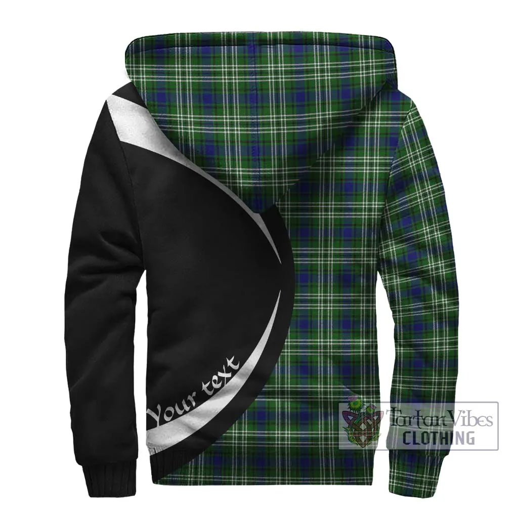 Blackadder Tartan Sherpa Hoodie with Family Crest Circle Style