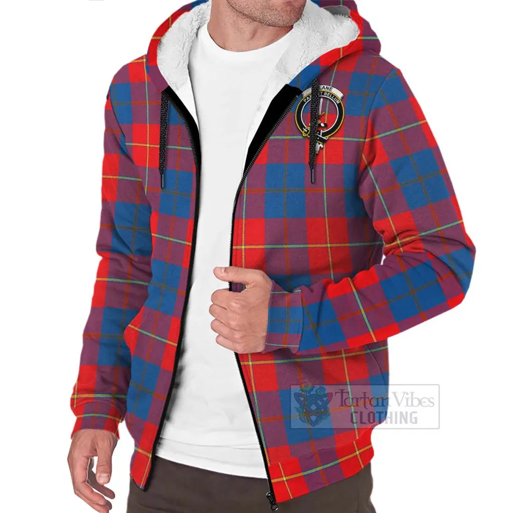 Blane Tartan Sherpa Hoodie with Family Crest Celtic Skull Style