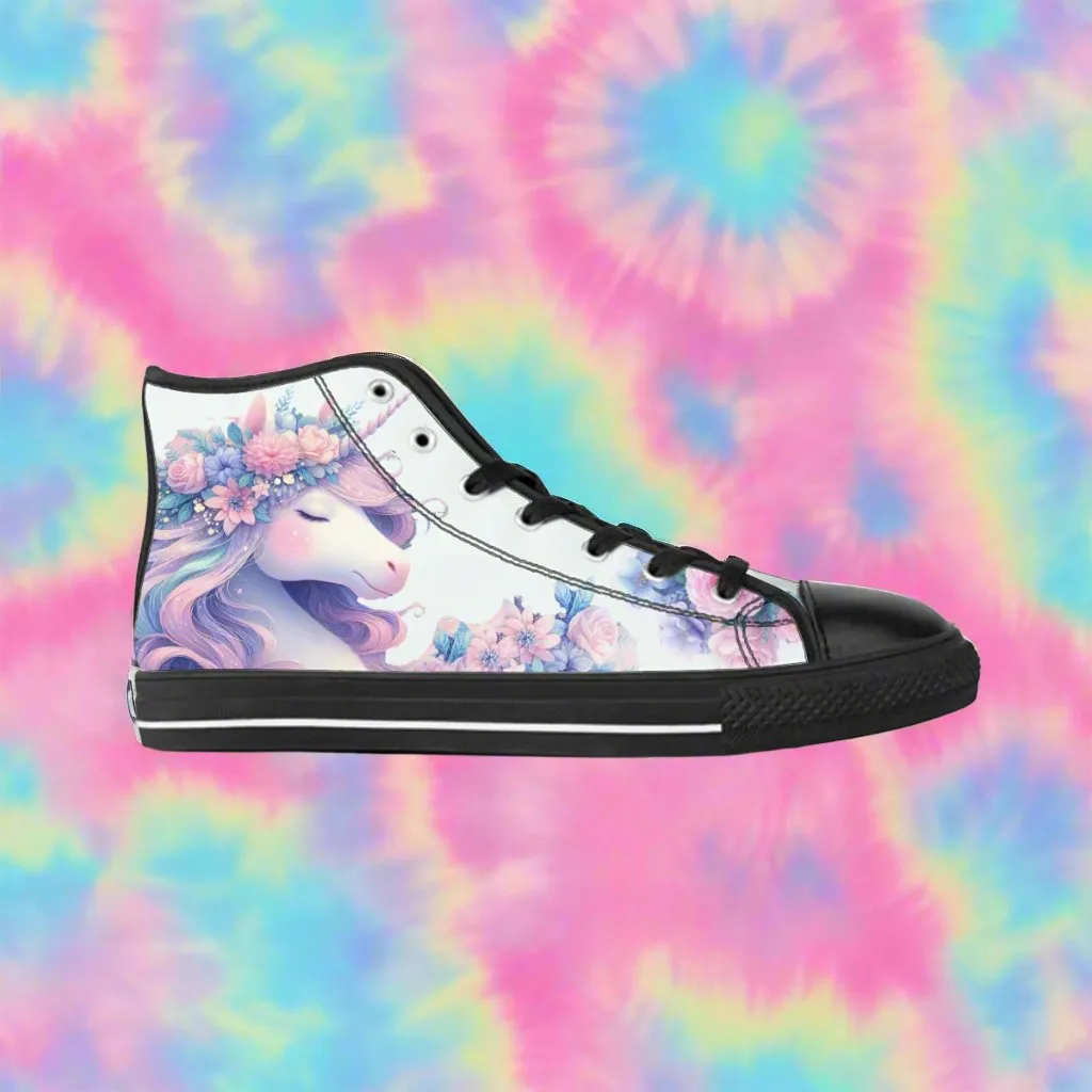 Blossom Unicorn Canvas Sneakers- in Soft Mint