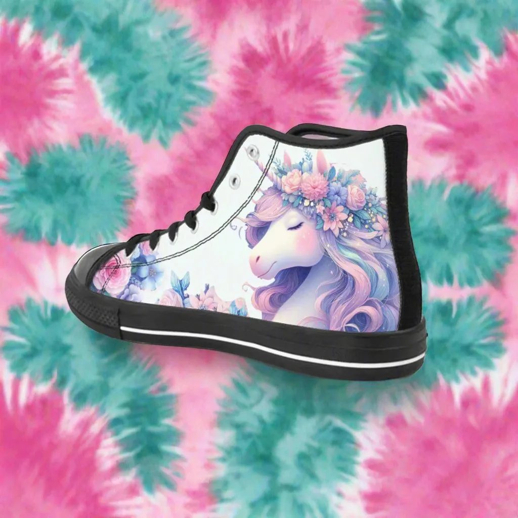 Blossom Unicorn Canvas Sneakers- in Soft Mint