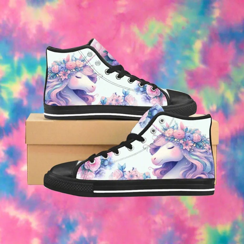 Blossom Unicorn Canvas Sneakers- in Soft Mint