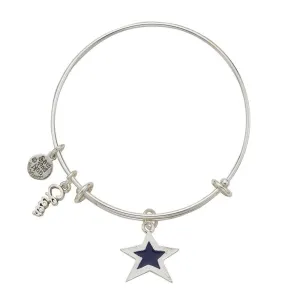 Blue Star Cheer Bangle Bracelet