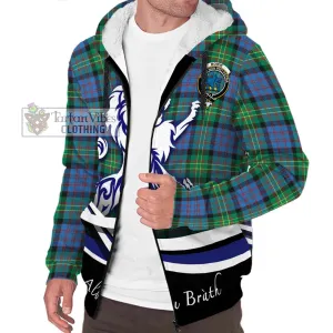 Bowie Ancient Tartan Sherpa Hoodie with Alba Gu Brath Regal Lion Emblem