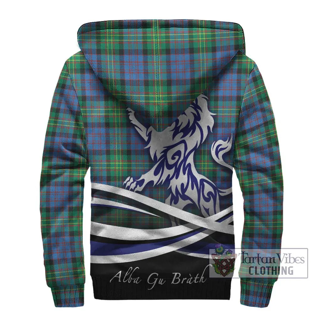 Bowie Ancient Tartan Sherpa Hoodie with Alba Gu Brath Regal Lion Emblem