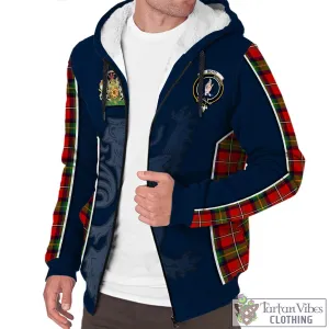 Boyd Tartan Sherpa Hoodie with Family Crest and Lion Rampant Vibes Sport Style