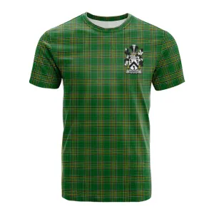 Brenock Irish Clan Tartan Cotton T-shirt with Coat of Arms