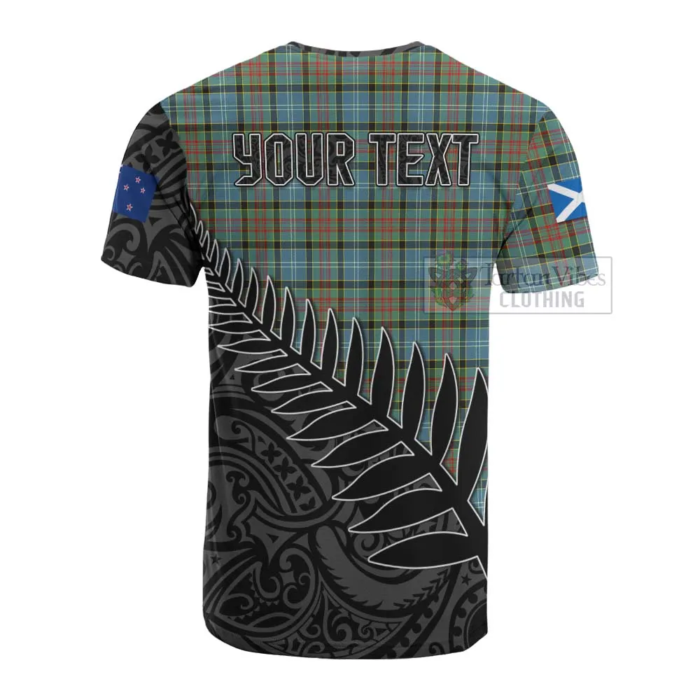 Brisbane Crest Tartan Cotton T-shirt with New Zealand Silver Fern Half Style