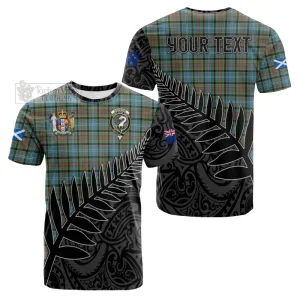 Brisbane Crest Tartan Cotton T-shirt with New Zealand Silver Fern Half Style